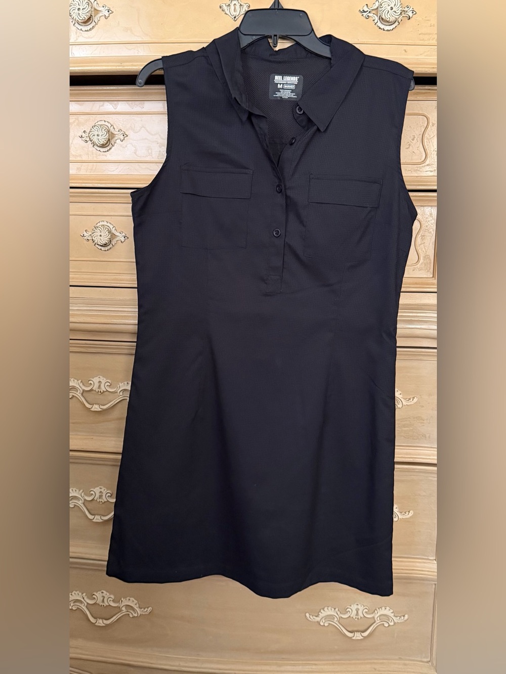 Reel legend Sleeveless Black Shirt Dress